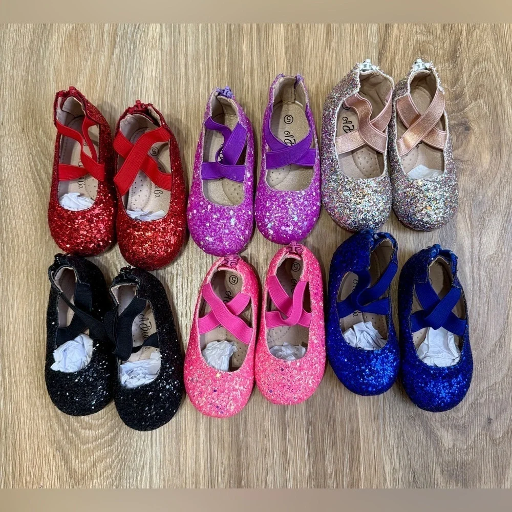 A Bear Co Purple Glitter Ballet Flats Toddler Size 5